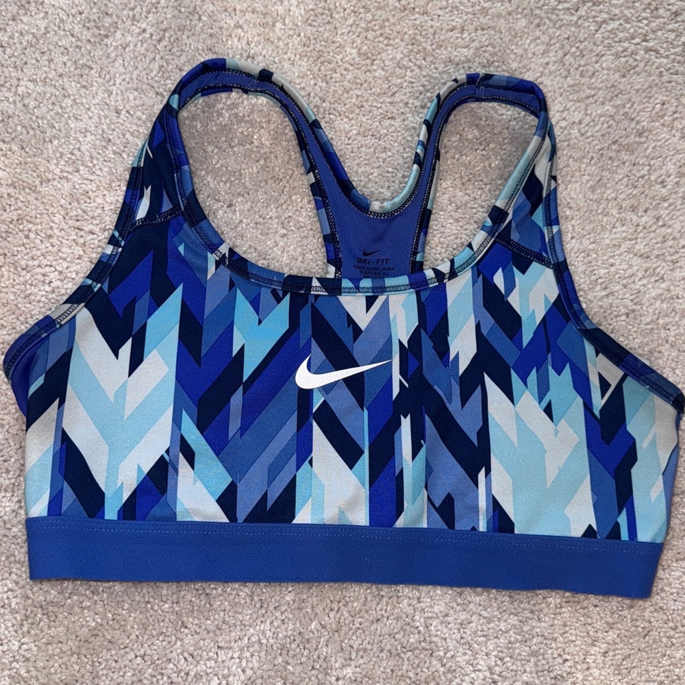 Nike Women's Geometric Blue Sports Bra